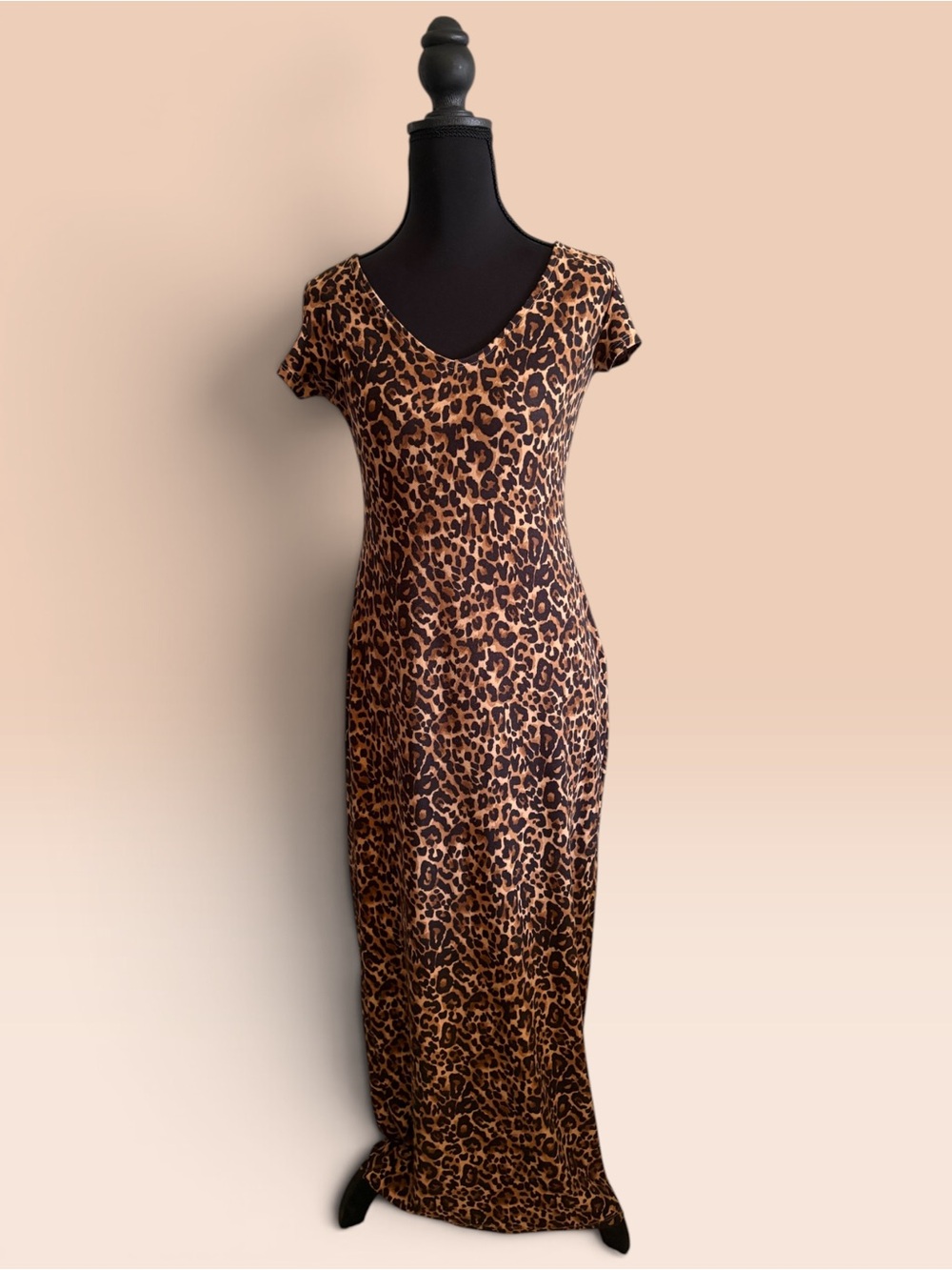 No Boundaries Leopard Print Maxi Dress - Brown/Black